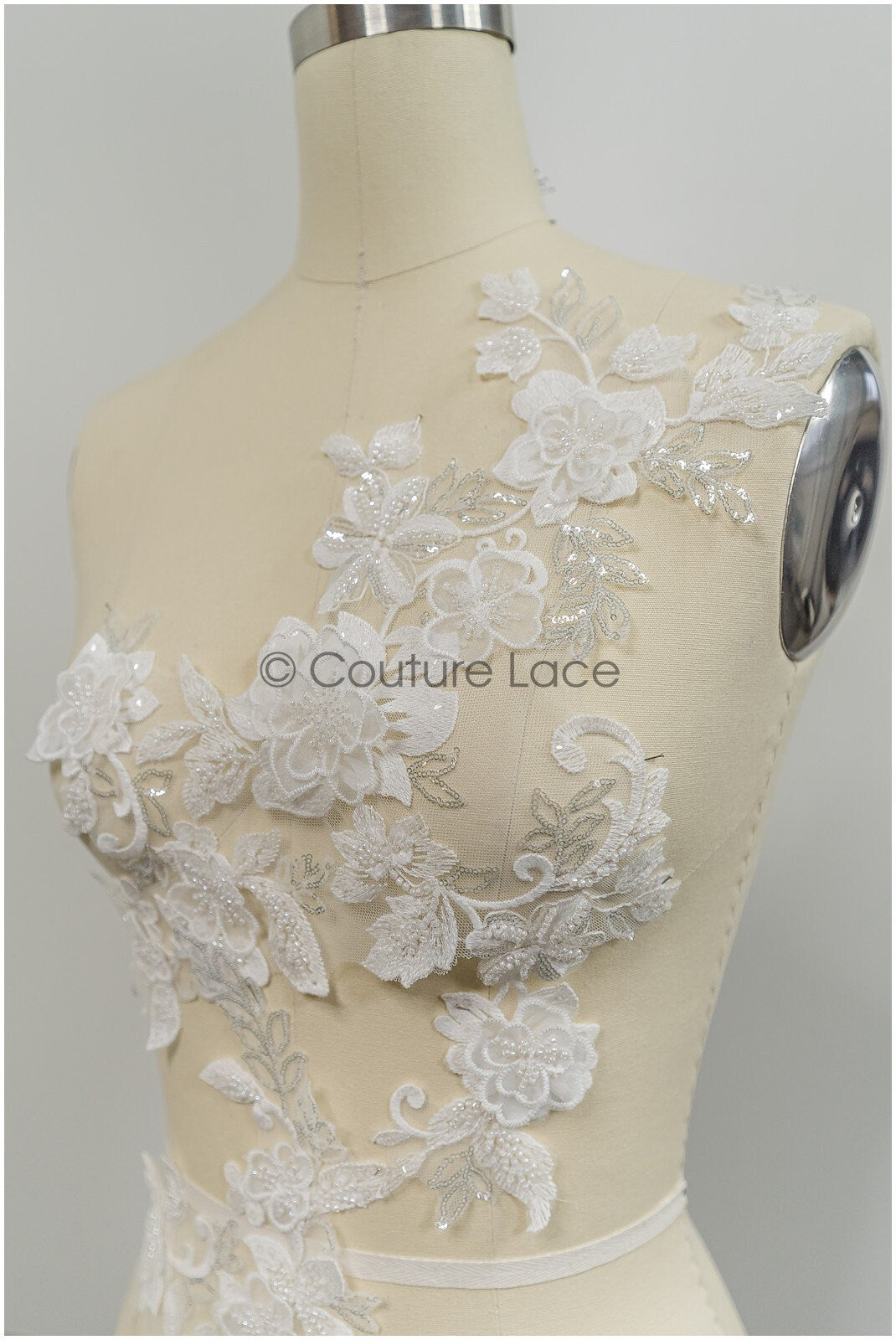 3D Blumen Spitzen Applikation, 3D Blumen Applikation, SpitzenBlume Applikation, Spitzen Applikation, 3D Brautkleid Spitzen Applikation, BrautSpitze Applikation// A21-211