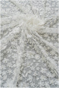 3D Blumen Brautspitzenstoff Off-White/ Braut Spitze Stoff mit Perlen/ Braut Spitzenstoff// L22-039
