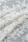 Romantischer floraler Spitzenstoff/ Braut Spitzenstoff mit Blumen/ Hochzeit Spitzenstoff// L22-208NB