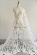 Romantischer floraler Spitzenstoff/ Braut Spitzenstoff mit Blumen/ Hochzeit Spitzenstoff// L22-208NB