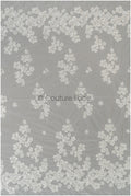 Romantischer Floraler Spitzenstoff Off-White/ Brautspitze mit Blumenmuster & Pailletten/ Braut Spitzenstoff// L22-277