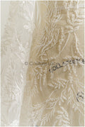 Perlen Spitzenstoff Off-White/ Brautspitze mit Perlen/ Hochzeitskleid Spitze/ Brautspitze// L22-280B