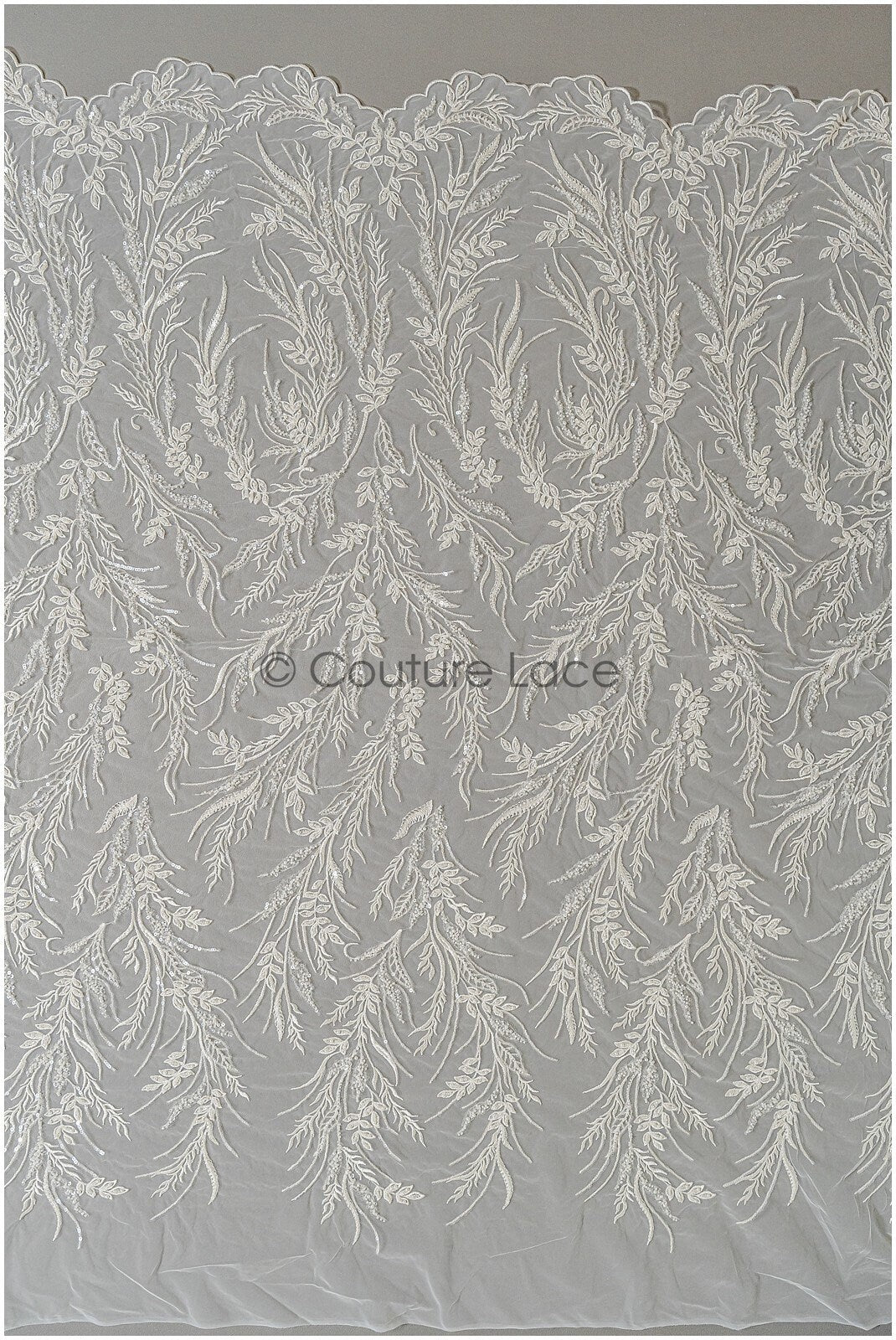Perlen Spitzenstoff Off-White/ Brautspitze mit Perlen/ Hochzeitskleid Spitze/ Brautspitze// L22-280B