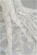 Perlen Spitzenstoff Off-White/ Brautspitze mit Perlen/ Hochzeitskleid Spitze/ Brautspitze// L22-280B