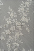 Schwerer Perlen Spitzenstoff Off-White/ Brautspitze mit Perlen & Pailletten/ Braut Spitze Stoff// L22-284B