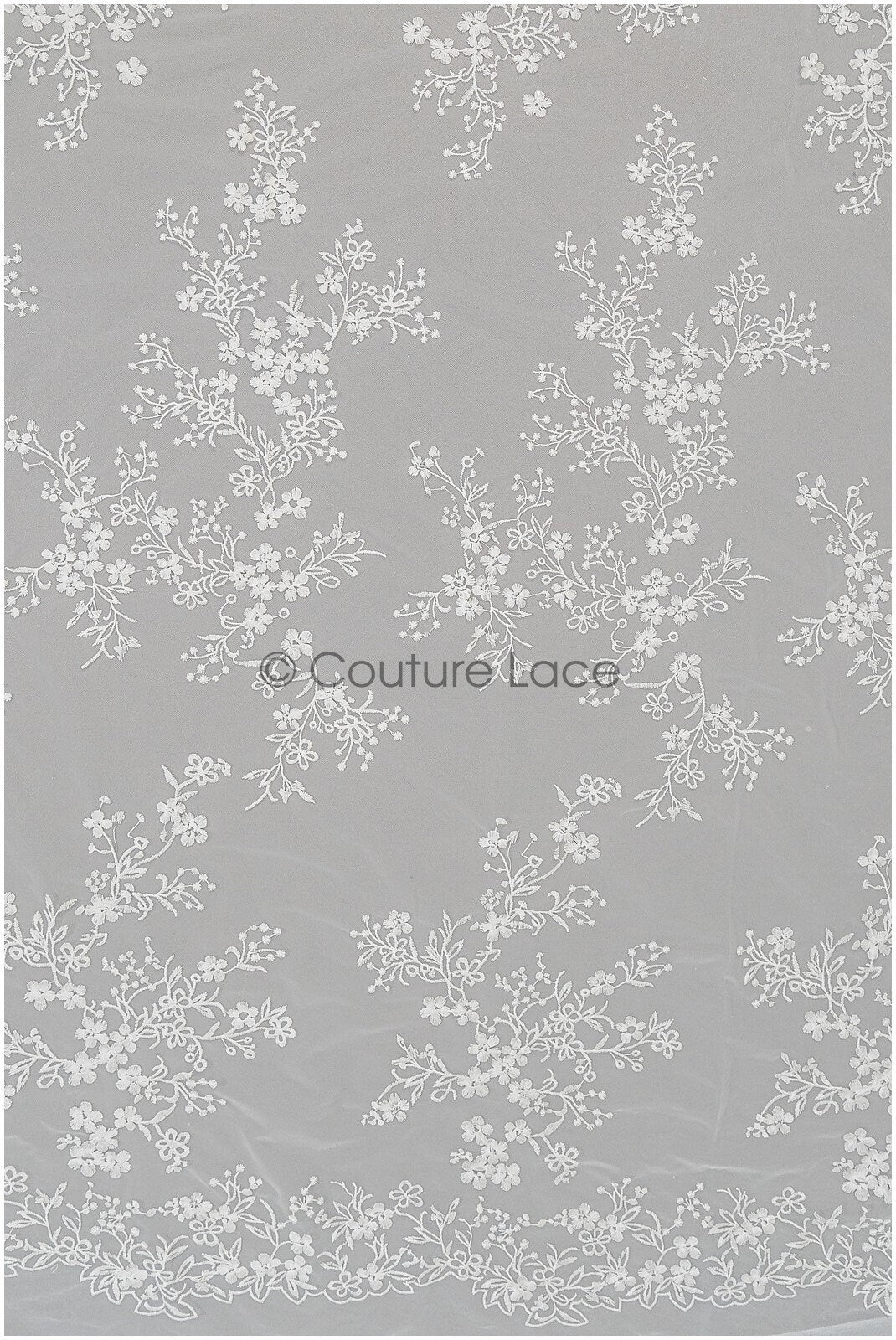 Romantischer floraler Spitzenstoff Off-White/ Brautspitze Stoff mit Blumen/ Hochzeitsspitze Stoff// L21-418