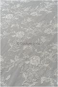Romantischer floraler Spitzenstoff Off-White/ bestickter Braut Spitzenstoff/ florale Spitze/ Hochzeit Spitzenstoff// L22-286B