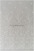 Spitzenstoff Off-White/ Braut Spitzenstoff/ romantischer Blumen Spitzenstoff mit Pailletten/ Hochzeit Spitzenstoff// L22-290