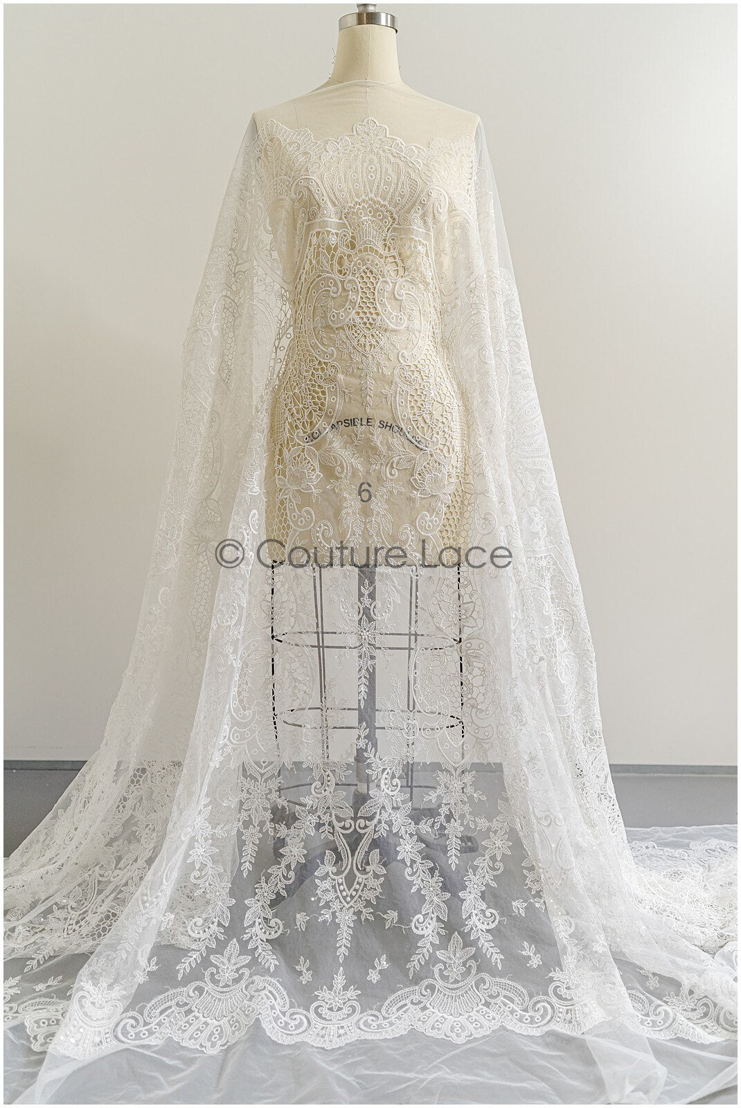 Braut Spitzenstoff Off-White/ Netzstoff/ französische Spitze/ Häkelspitze/ Brautspitze// L22-297B