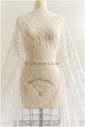 Romantischer Spitzenstoff Off-White/ hochwertiger bestickter Braut Spitzenstoff/ florale Brautspitze/ französische Spitze// L22-240B