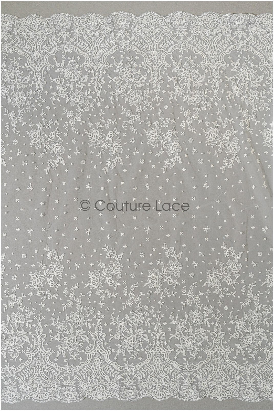 Romantischer Spitzenstoff Off-White/ hochwertiger bestickter Braut Spitzenstoff/ florale Brautspitze/ französische Spitze// L22-240B