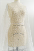 Perlen Spitzenstoff Off-White/ Couture Spitze Stoff/ Brautspitze mit Perlen/ Perlenspitze// L21-136