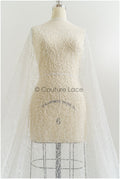 Perlen Spitzenstoff Off-White/ Couture Spitze Stoff/ Brautspitze mit Perlen/ Perlenspitze// L21-136