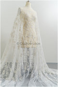 Perlen Spitzenstoff Off-white/ Couture Spitze Stoff/ Brautspitze Stoff mit Perlen/ Perlen Spitze// L21-193B