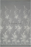 Romantischer floraler Spitzenstoff Off-White/ Braut Spitzenstoff mit Blumen/ romantischer Spitzenstoff// L21-123B