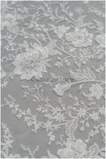 Romantischer floraler Spitzenstoff mit weicher Rayonstickerei/ Braut Spitzenstoff Off-White mit Pailletten// L21-083B