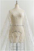 Romantische Braut Spitze Off-White/ Blumen Spitze/ Hochzeitskleid Spitenstoff/ Brautsptze// L21-085B