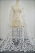 Weicher Braut Spitzenstoff Off-White/ royaler Spitzenstoff für Brautkleid/ Ornament Spitzenstoff// L21-073