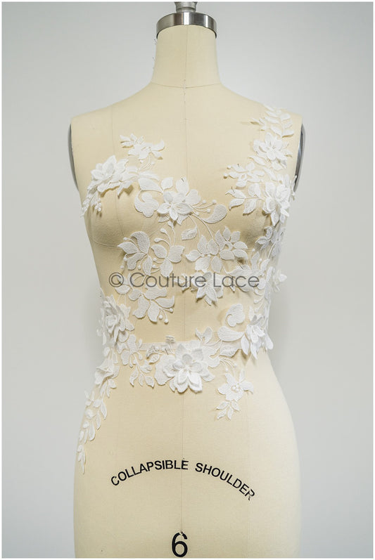 3D Blumen Spitzen Applikation, 3D Blumen Applikation, Lace Blumen Applikation, Spitzen Applikation, 3D Hochzeitskleid Spitze Applikation, Braut Blumen Aufnäher// A21-251