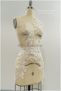 Floral lace appliques for bridal dress, floral lace patches, embroidered lace appliques, corded lace appliques off-white// A21-241