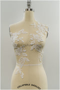 Floral lace appliques for bridal dress, floral lace patches, embroidered lace appliques, corded lace appliques off-white// A21-242
