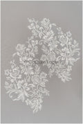 Floral lace applique for wedding dress, floral lace patch, embroidered lace applique, bridal applique// A21-225