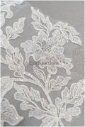 Perlen Applikation für Brautkleid, Blumenspitze Aufnäher, bestickte Spitzenapplikation, Brautapplikation// A21-223