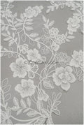 Floral lace appliques for bridal dress, floral lace patches, embroidered lace appliques, corded lace appliques off-white// A21-221