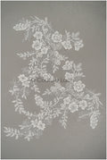 Floral lace appliques for bridal dress, floral lace patches, embroidered lace appliques, corded lace appliques off-white// A21-221