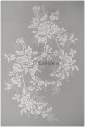 Floral lace appliques for bridal dress, floral lace patches, embroidered lace appliques, corded lace appliques off-white// A21-220