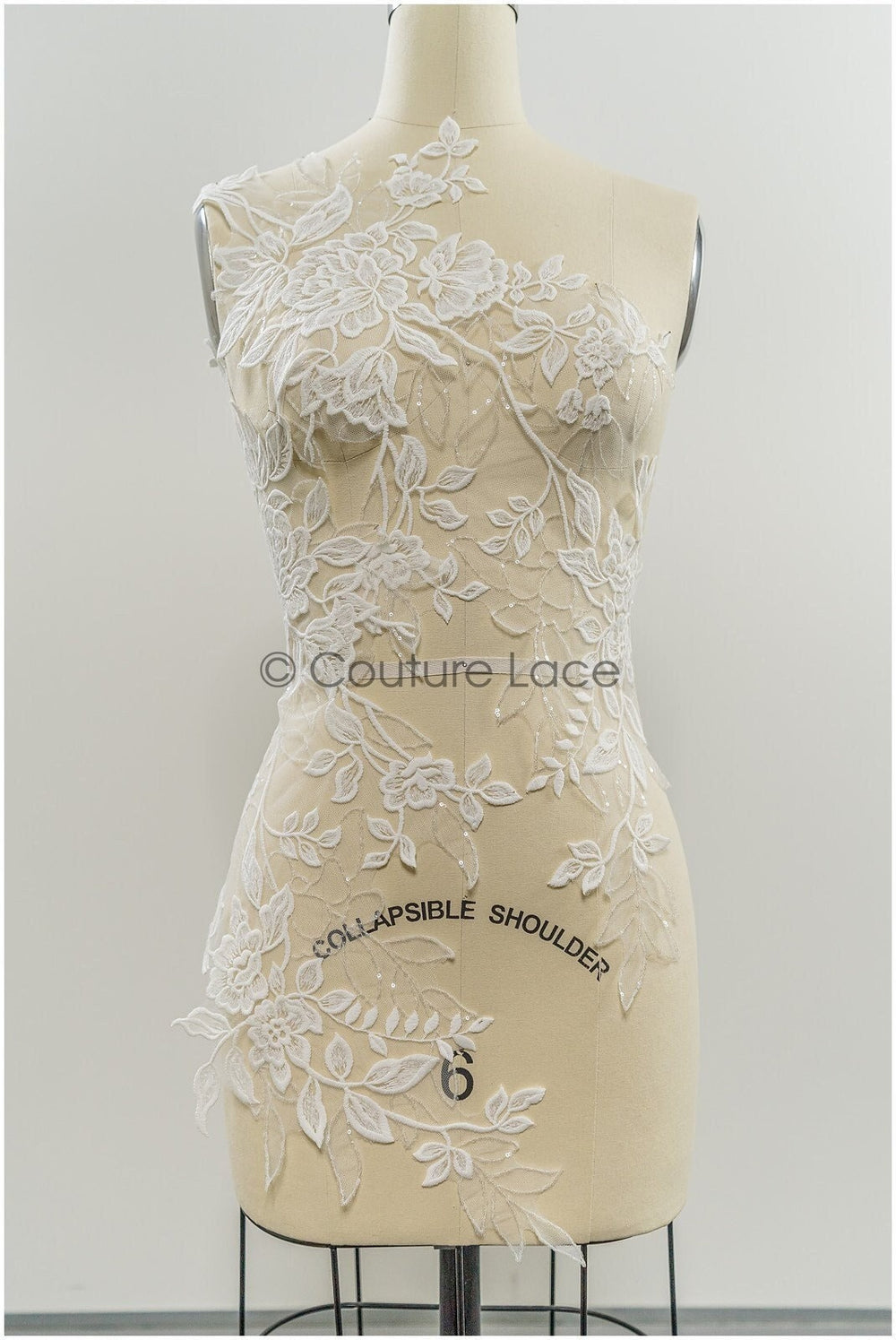 Floral lace appliques for bridal dress, floral lace patches, embroidered lace appliques, corded lace appliques off-white// A21-220