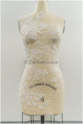 Floral lace appliques for bridal dress, floral lace patches, embroidered lace appliques, corded lace appliques off-white// A21-220