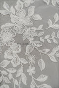 Perlen-Applikationen für Brautkleid, Blumen-Spitzen-Patches, bestickte Spitzenapplikationen, kordelierte Spitzenapplikationen off-white// A21-217