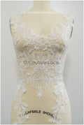 Perlen Applikation für Brautkleid, Blumenspitze Aufnäher, bestickte Spitzenapplikation, Brautapplikation// A21-197