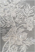 Perlen Applikation für Brautkleid, Blumenspitze Aufnäher, bestickte Spitzenapplikation, Brautapplikation// A21-200
