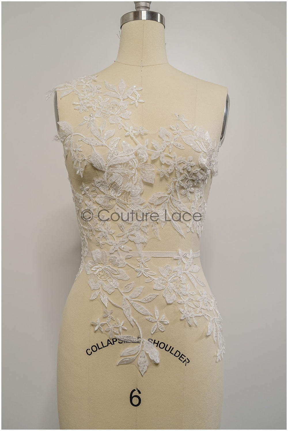 Perlen-Applikation für Brautkleid, Blumenspitze Aufnäher, bestickte Spitzenapplikation, Brautapplikation// A21-201