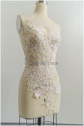 A21-203 / Florale SpitzenApplikation für Brautkleid, Blumenspitze Aufnäher, bestickte Spitzenapplikation, Brautapplikation