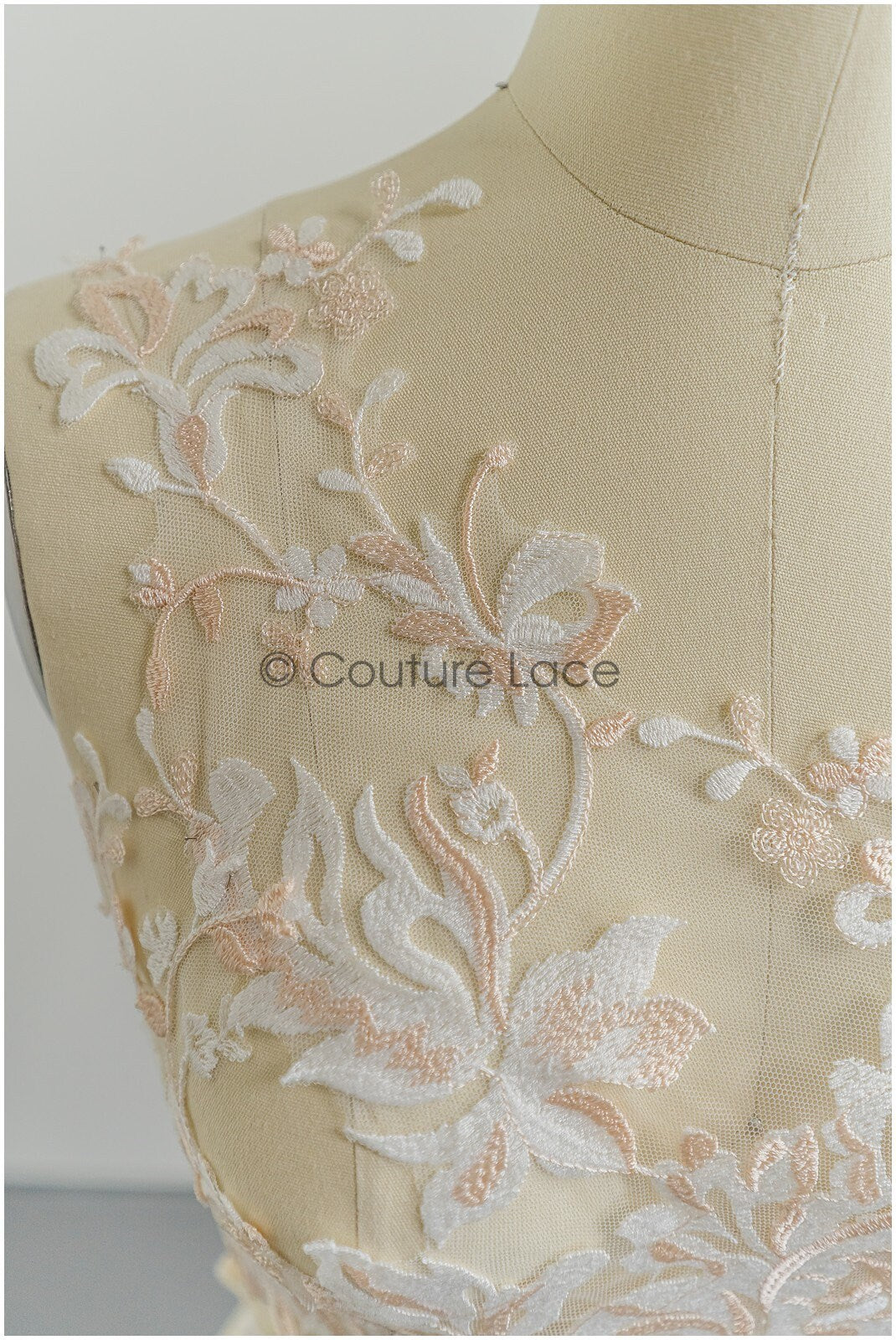 A21-203 / Florale SpitzenApplikation für Brautkleid, Blumenspitze Aufnäher, bestickte Spitzenapplikation, Brautapplikation