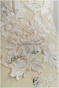 A21-203 / Florale SpitzenApplikation für Brautkleid, Blumenspitze Aufnäher, bestickte Spitzenapplikation, Brautapplikation