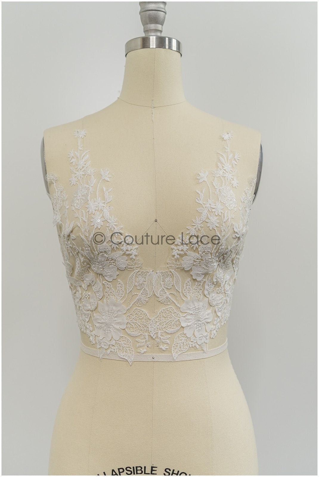 Super soft wildflower lace applique for wedding dress, floral lace patches, embroidered lace applique, bridal applique// A21-206
