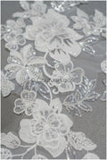 3D Blumen Spitzen Applikation, 3D Blumen Applikation, SpitzenBlume Applikation, Spitzen Applikation, 3D Brautkleid Spitzen Applikation, BrautSpitze Applikation// A21-207