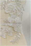 3D Blumen Spitzen Applikation, 3D Blumen Applikation, SpitzenBlume Applikation, Spitzen Applikation, 3D Brautkleid Spitzen Applikation, BrautSpitze Applikation// A21-207