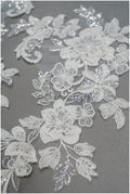 3D Blumen Spitzen Applikation, 3D Blumen Applikation, SpitzenBlume Applikation, Spitzen Applikation, 3D Brautkleid Spitzen Applikation, BrautSpitze Applikation// A21-207