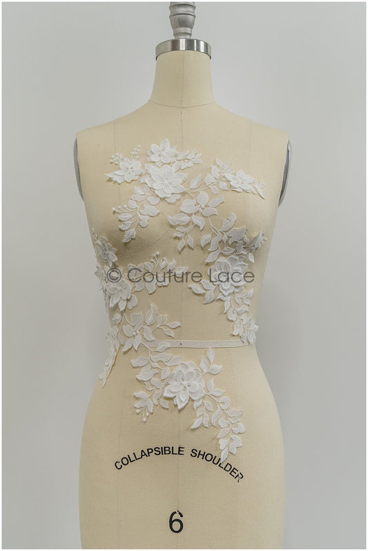 3D Blume Spitzen Applikation, 3D Blumen Applikation, Lace Blumen Applikation, Spitzen Applikation, 3D Hochzeitskleid Spitze Applikation, Braut Blumen Aufnäher// A21-209
