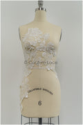 Perlen Applikationen für Brautkleid, Blumenspitze Aufnäher, bestickte Spitzenapplikationen, kordelierte Spitzenapplikationen off-white// A21-212