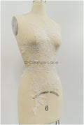 Perlen Applikationen für Brautkleid, Blumenspitzen Aufnäher, bestickte Spitzenapplikationen, kordelierte Spitzenapplikationen off-white// A21-213