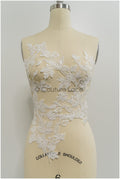 Perlen Applikationen für Brautkleid, Blumenspitzen Aufnäher, bestickte Spitzenapplikationen, kordelierte Spitzenapplikationen off-white// A21-214