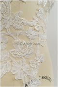 Perlen Applikationen für Brautkleid, Blumenspitzen Aufnäher, bestickte Spitzenapplikationen, kordelierte Spitzenapplikationen off-white// A21-214