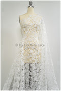 Florale Boho Spitze Off-White/ Gehäkelter Spitzenstoff/ Boho Spitze/ Makramee Spitzenstoff/ gestrickter Spitzenstoff mit Blumen// L20-390
