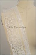 Boho lace trim off-white/ crocheted bridal lace/ guipure lace trim/ macrame lace// T21-125